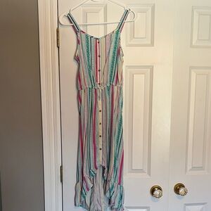 SO Multicolor Striped Kids Casual Dress